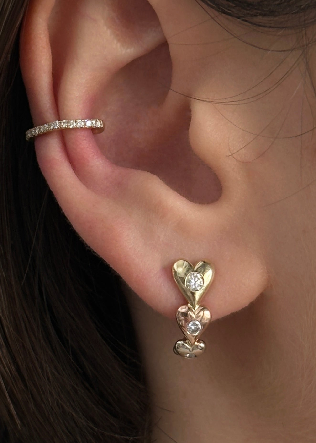 Trinity Hearts Earring