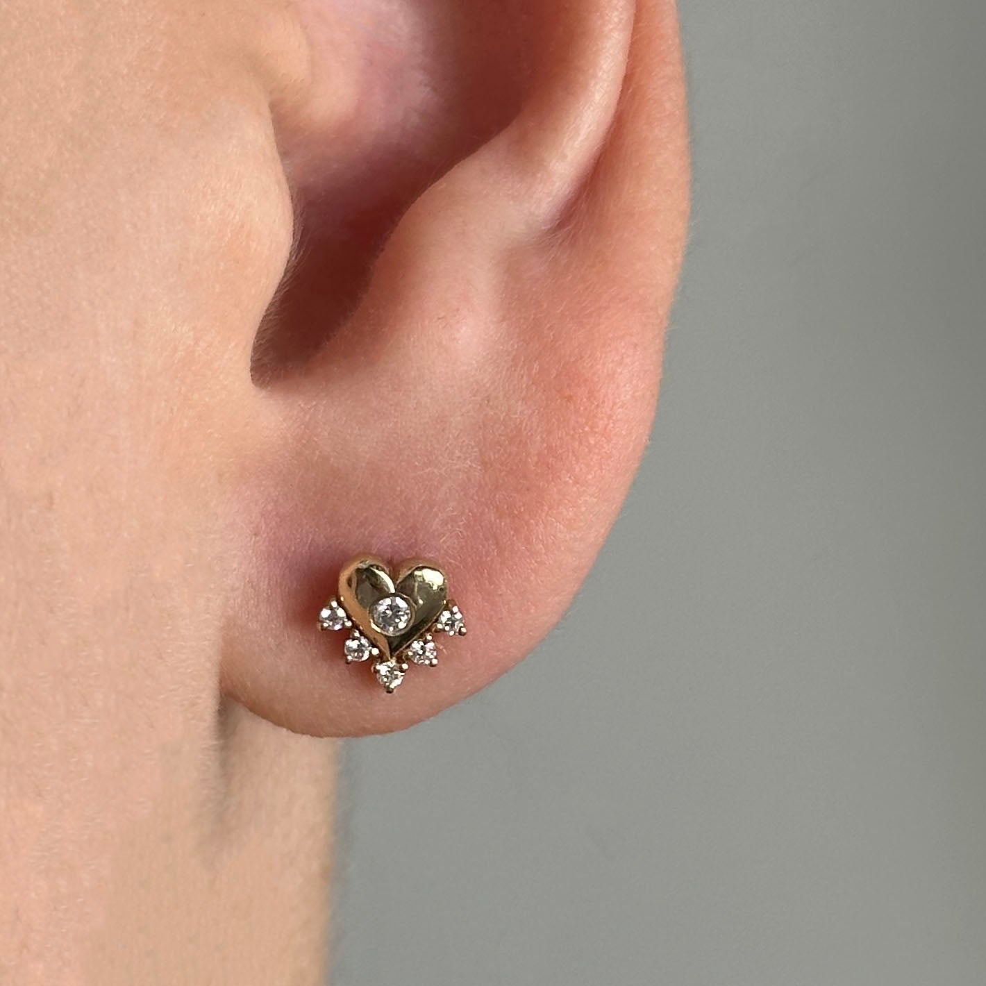 Heart Crown Diamonds Earring